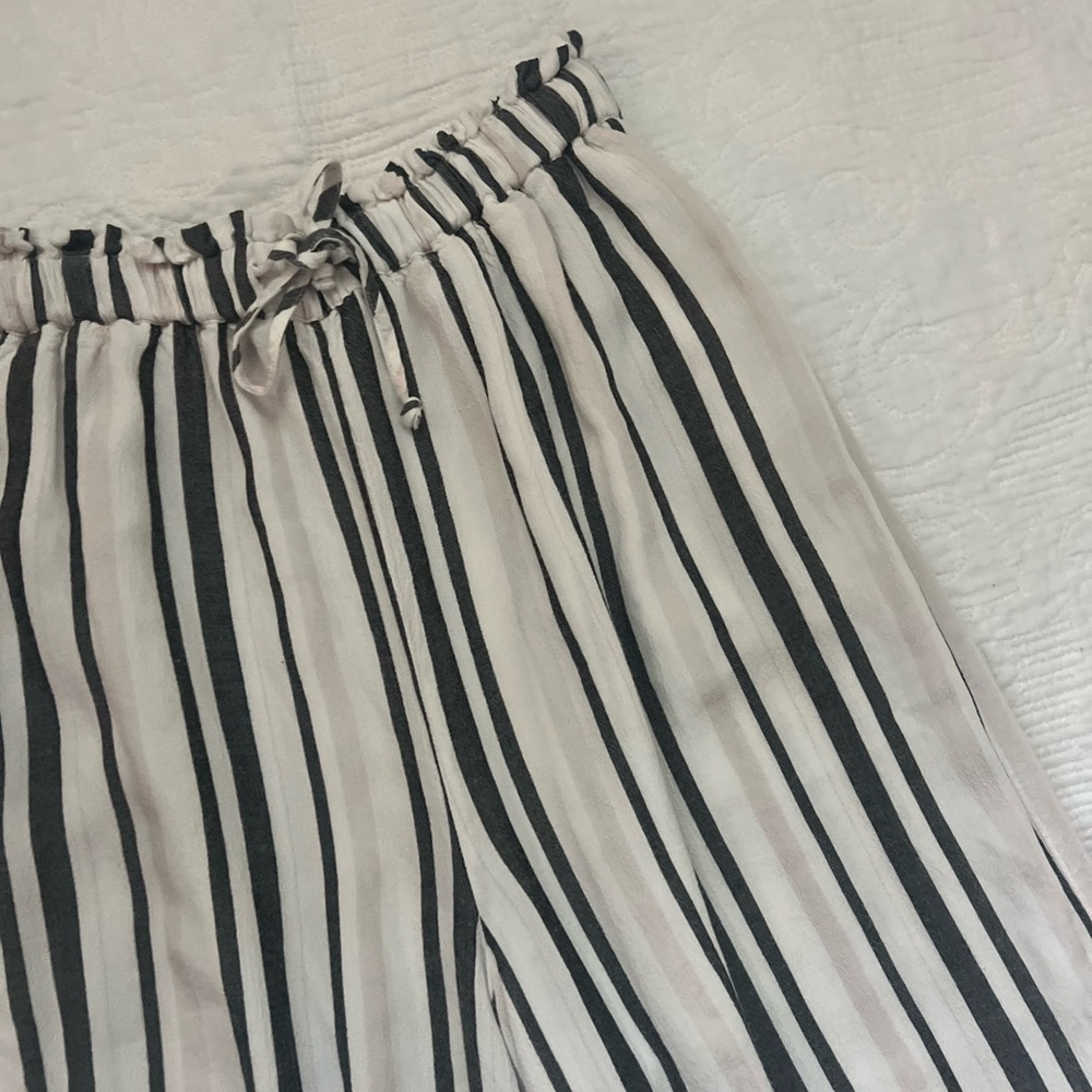 American Eagle Striped Gray and White Linen Pants size Small - Picture 4 of 5
